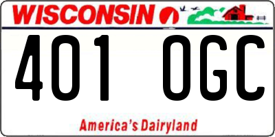 WI license plate 401OGC
