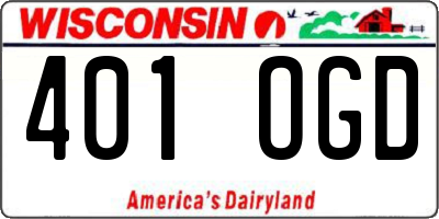 WI license plate 401OGD