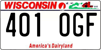 WI license plate 401OGF