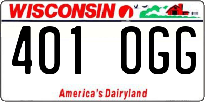 WI license plate 401OGG
