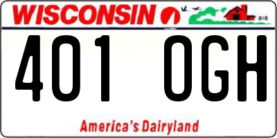 WI license plate 401OGH