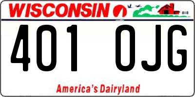 WI license plate 401OJG