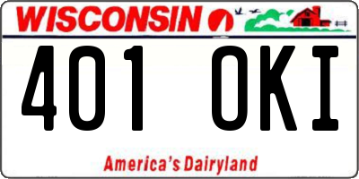 WI license plate 401OKI