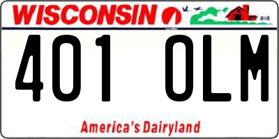 WI license plate 401OLM