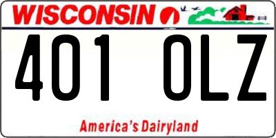 WI license plate 401OLZ