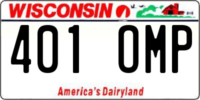 WI license plate 401OMP