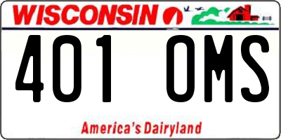 WI license plate 401OMS