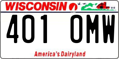 WI license plate 401OMW