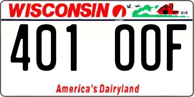 WI license plate 401OOF