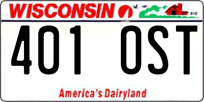 WI license plate 401OST