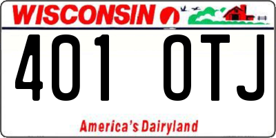 WI license plate 401OTJ