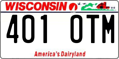 WI license plate 401OTM