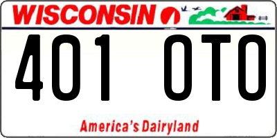 WI license plate 401OTO