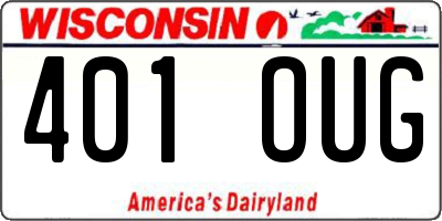 WI license plate 401OUG