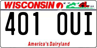 WI license plate 401OUI