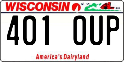 WI license plate 401OUP