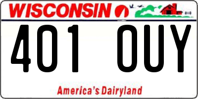 WI license plate 401OUY