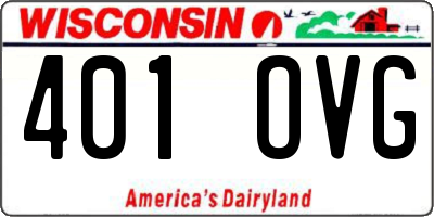 WI license plate 401OVG
