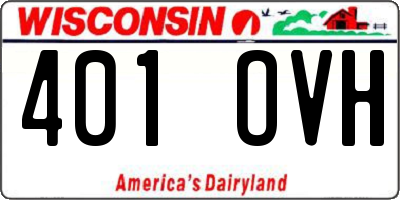 WI license plate 401OVH