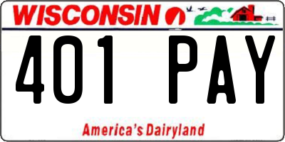 WI license plate 401PAY