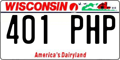 WI license plate 401PHP
