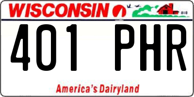 WI license plate 401PHR