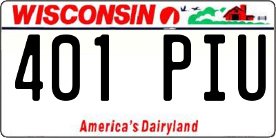 WI license plate 401PIU