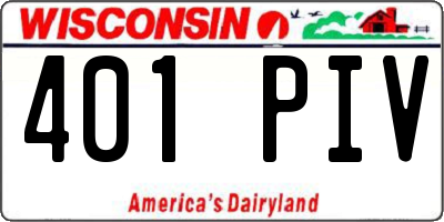 WI license plate 401PIV