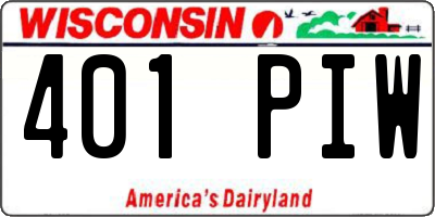 WI license plate 401PIW