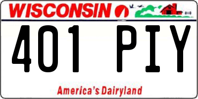 WI license plate 401PIY