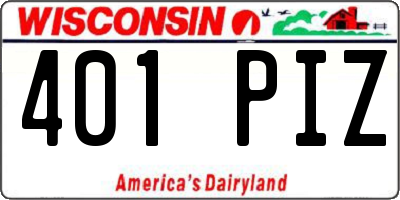 WI license plate 401PIZ