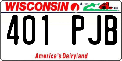 WI license plate 401PJB