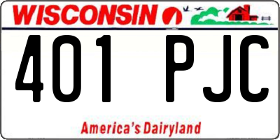 WI license plate 401PJC
