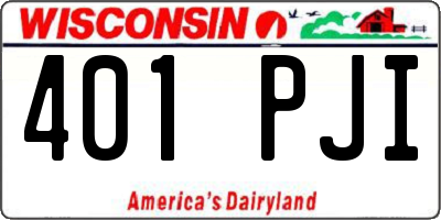WI license plate 401PJI