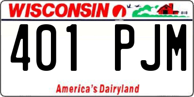 WI license plate 401PJM
