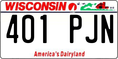 WI license plate 401PJN