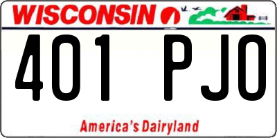 WI license plate 401PJO