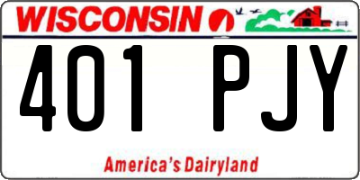 WI license plate 401PJY