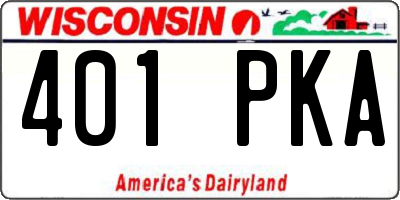 WI license plate 401PKA