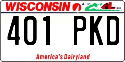 WI license plate 401PKD