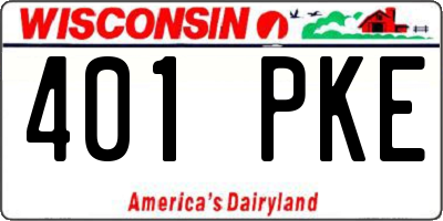 WI license plate 401PKE