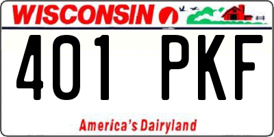 WI license plate 401PKF