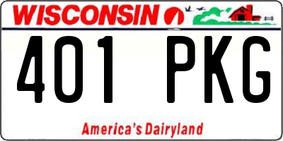 WI license plate 401PKG