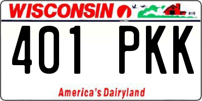 WI license plate 401PKK