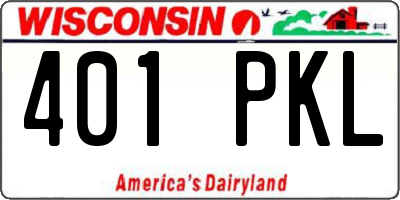 WI license plate 401PKL