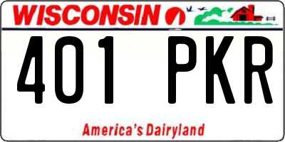 WI license plate 401PKR