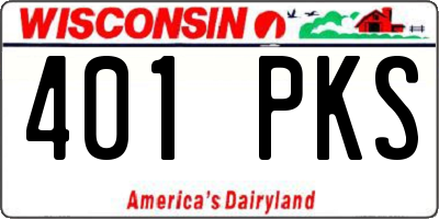 WI license plate 401PKS