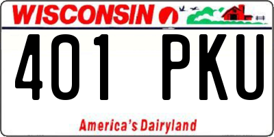 WI license plate 401PKU