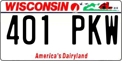 WI license plate 401PKW