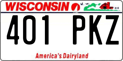 WI license plate 401PKZ